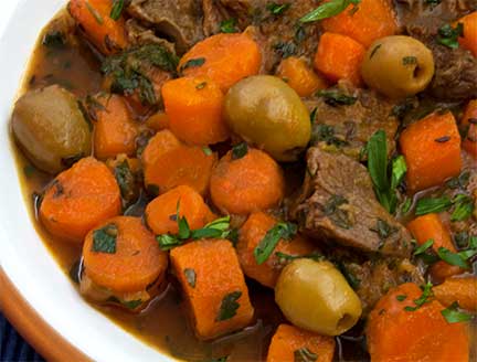 Libyan Lamb Stew with Carrots & Green Olives