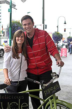 Chuck Hughes, Kait Reiley, and the PopCycle, photo courtesy of The Cooking Channel