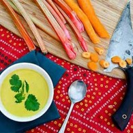 Thai Carrot Rhubarb Soup. Photograph by Laurie Constantino